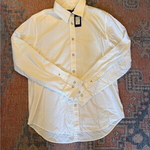 rag & bone Men's White Button-Front Dress Shirt